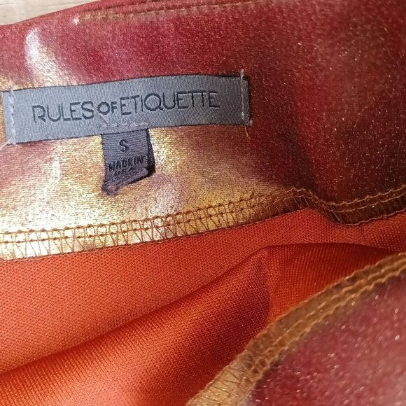 Rules of etiquette copper colored mini skirt. - Picture 6 of 12